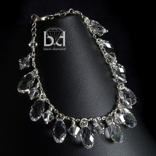 kryształ Swarovski - Krystaliczne krople kryształ Swarovski Black Diamond
