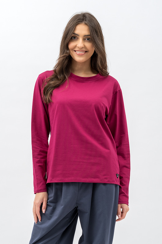 bluzki z długim rękawem damskie Longsleeve ,, LILY"  amarant