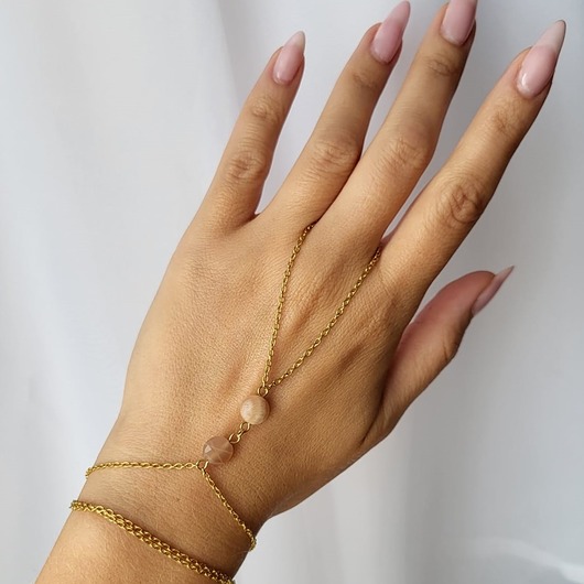 bransoletki z kamieni naturalnych Bransoletka z pierścionkiem Boho Mood 2w1 - kamień słoneczny