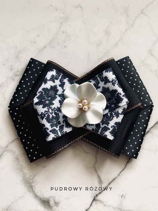 broszki Czarna  Brosza  z kwiatem  3d NOWOŚĆ