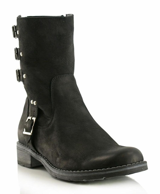 botki damskie Skórzane Kozaczki - botki - nubuk (3904)