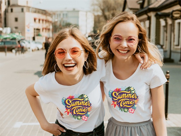 t-shirt damskie Koszulka organiczna z nadrukiem Summer Time