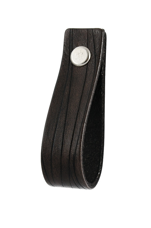 gałki do mebli Skórzany uchwyt meblowy COLORISO BLACK WOOD L
