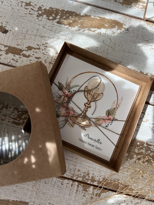 kartki na komunię Kartka na komunię - pamiątka komunii ręcznie robiona