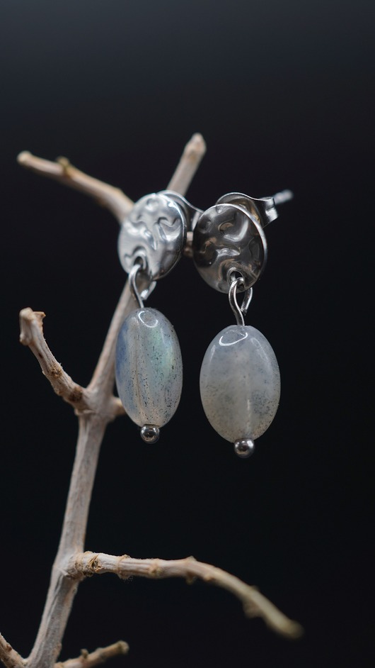 kolczyki z kamieniami Kolczyki "Moonlight Flash" z labradorytem