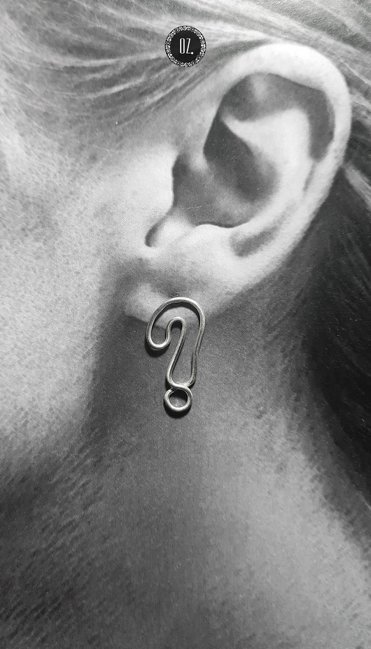 kolczyki srebrne Kolczyki małe pytajniki srebrne sztyfty