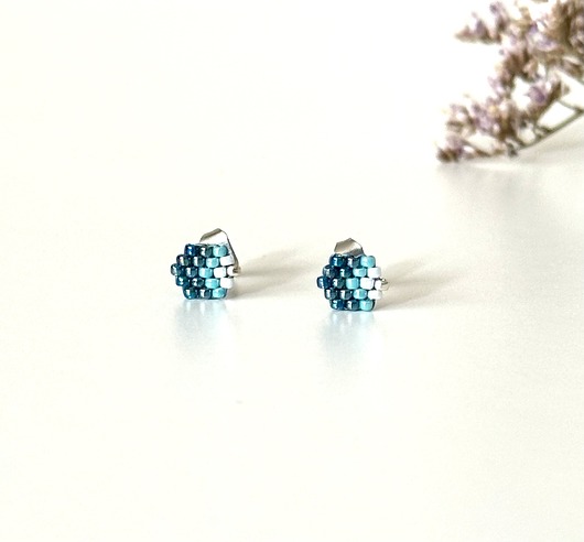 kolczyki szklane Kolczyki sztyfty z koralików