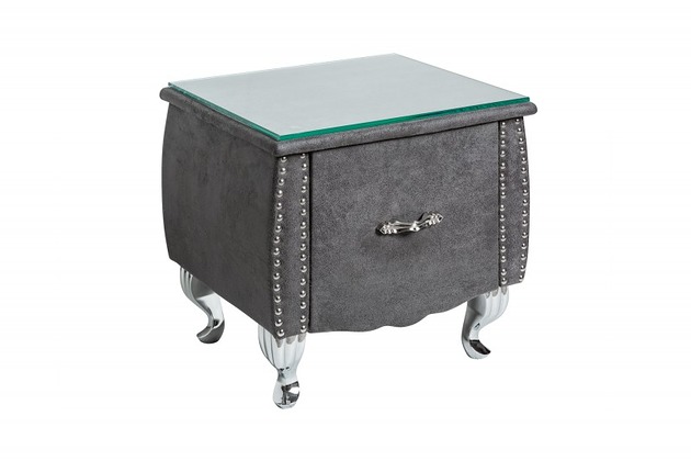 Szafka nocna stolik Extravagant szary glamour 45cm Home Design