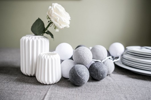 Qule Lampki Cotton Ball Gray & White 35 kul qule