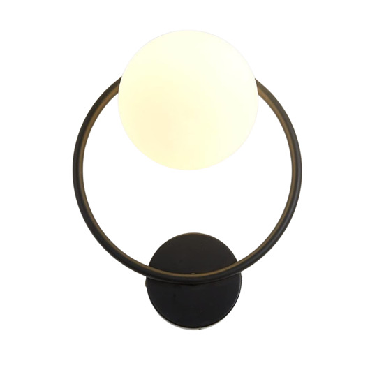 kinkiety Kinkiet lampa ścienna lampa na ścianę czarna szklana kula LED E27
