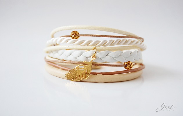 bransoletki na sznurku GOLDEN FEATHER bransoletka
