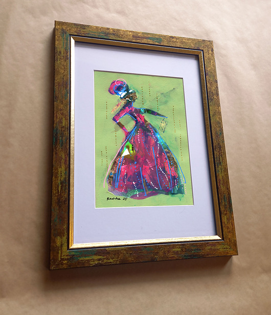 obrazy Kumoszka 4 - akwarela 16x24 cm unikat