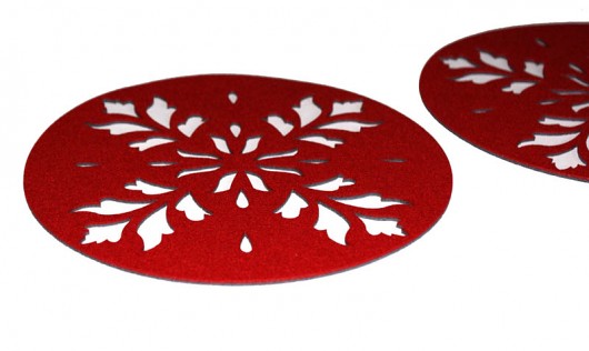 podkładka filcowa czerwień/szarość set 4sztuk KOKOdesign