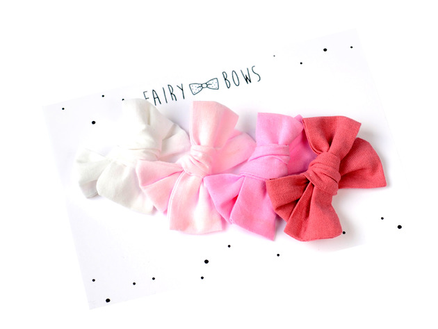 Spinki mini kokardki 4 sztuki zestaw FairyBows