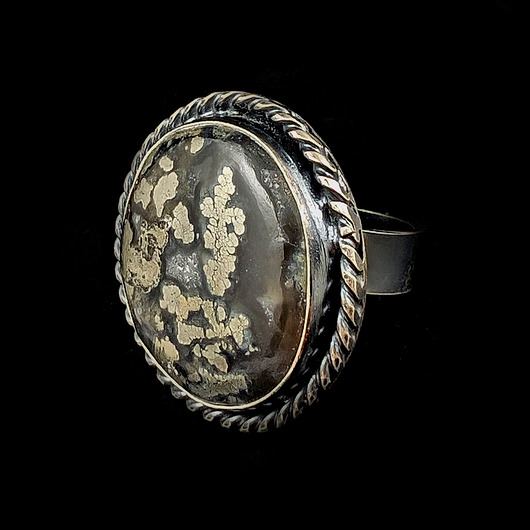 pierścionki srebrne Pierścionek markazyt w kwarcu