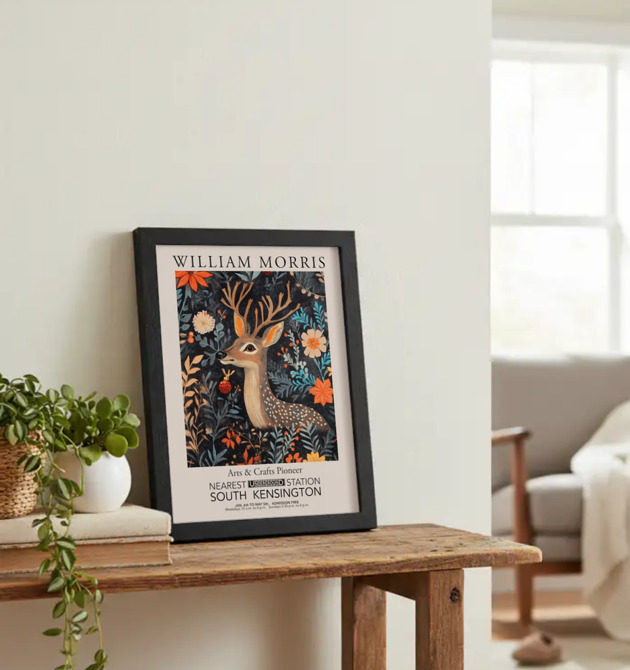 plakaty Plakat Jeleń wśród Świątecznych Kwiatów