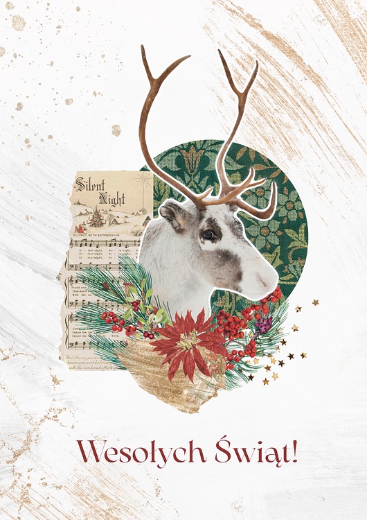 plakaty Plakat Kolaż Renifer