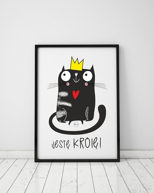 plakaty Plakat z kotem. Jestę królę