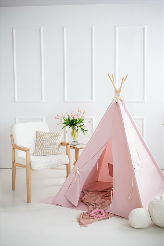 namioty i tipi dla dzieci Namiot TIPI dla dzieci pudrowy róż