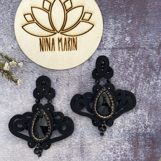 kolczyki soutache czekamy na lato - kolczyki sutasz