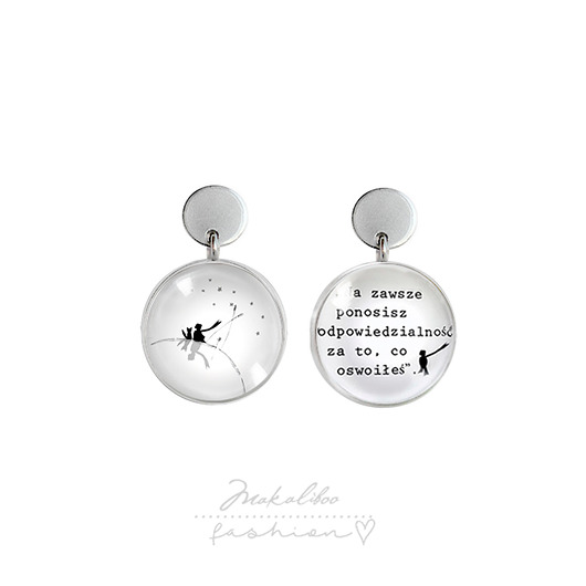 kolczyki srebrne Mały Książę - Little Friends - stalowe kolczyki wkrętki + box