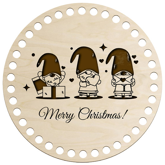 dekoracje świąteczne Świąteczna Okrągła Drewniana Baza 20 cm Sklejka do Szydełkowania Koszyka