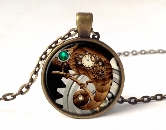 Medalion Kameleon w stylu steampunk EGGinEGG