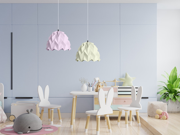 lampy wiszące Lampa wisząca origami ICEBERG S blady żółty