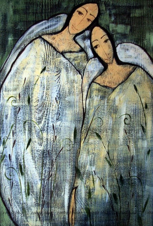 ANIOŁY  .......biele & zielenie cobalt