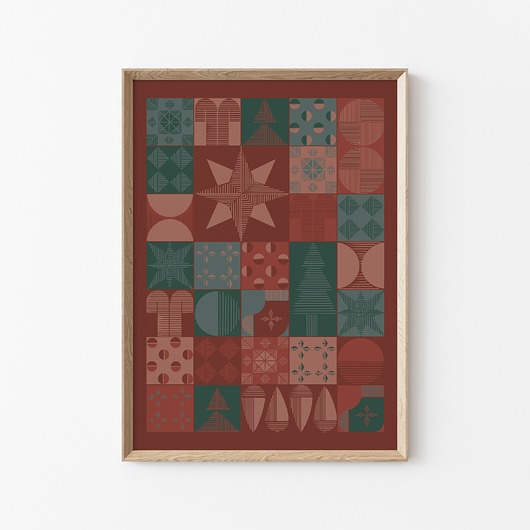 dekoracje świąteczne Plakat świąteczny VINTAGE RED