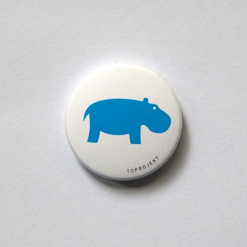 Znaczek button - hipopotam toprojekt