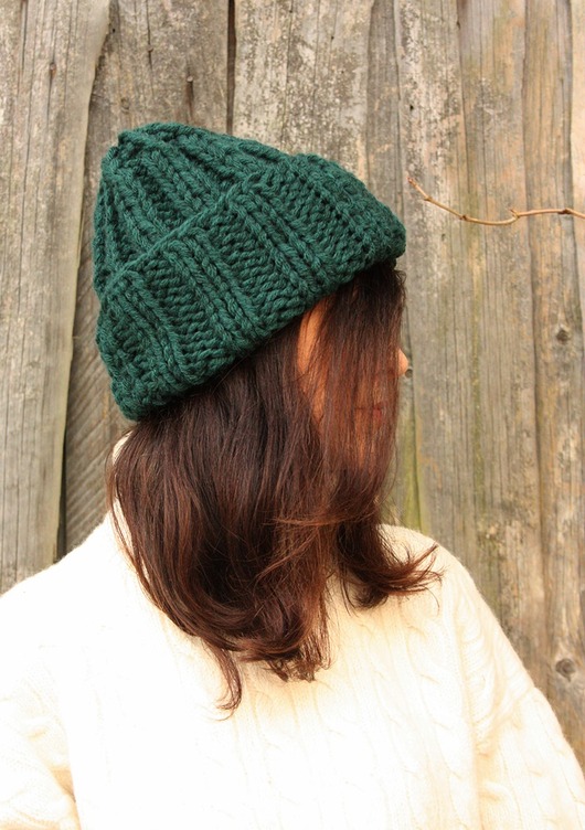 czapki damskie Czapka beanie leśna zieleń