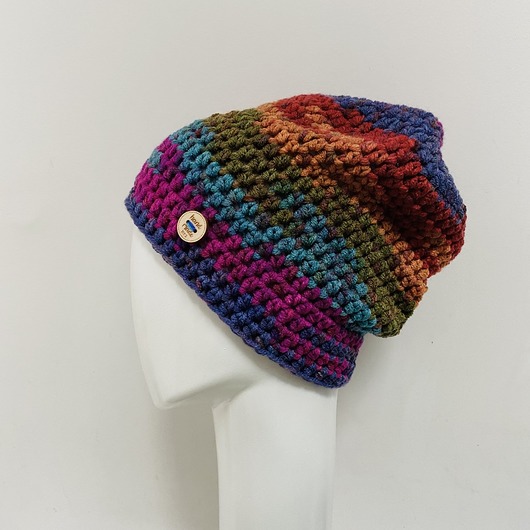 czapki damskie Gruba czapka beanie smerf kolorowa szydełkowa