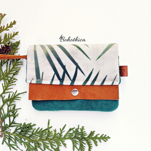 portfele damskie Portfel Boho Mini - Palm Leaves