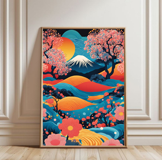 grafiki i ilustracje PLAKAT dekoracyjny , las Yayoi Kusama, japońska ilustracja