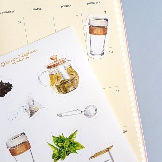 naklejki Herbata - naklejki do kalendarza, bullet journal