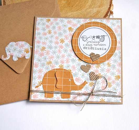 kartki scrapbooking Z okazji narodzin : miód & pastele