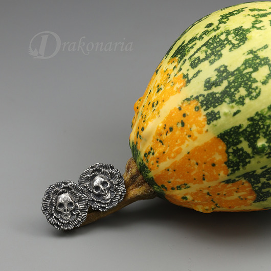 kolczyki wire wrapping Fleur de mort