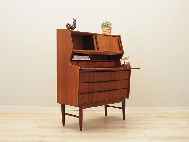 biurka Sekretarzyk tekowy, duński design, lata 70, produkcja: Dania
