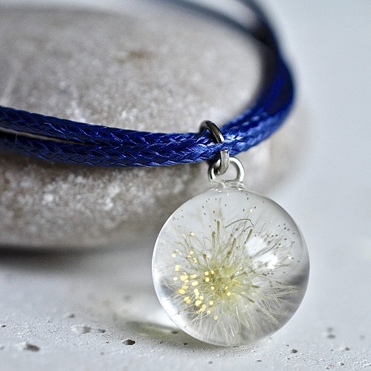 Bransoletka granatowa z dmuchawcem polnym Grol Jewellery