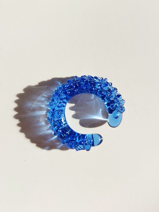 nausznice Szklana nausznica "Crystal" niebieska