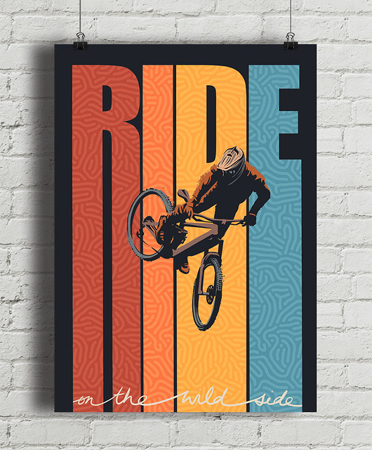 plakaty Ride on the wild side - plakat z rowerem