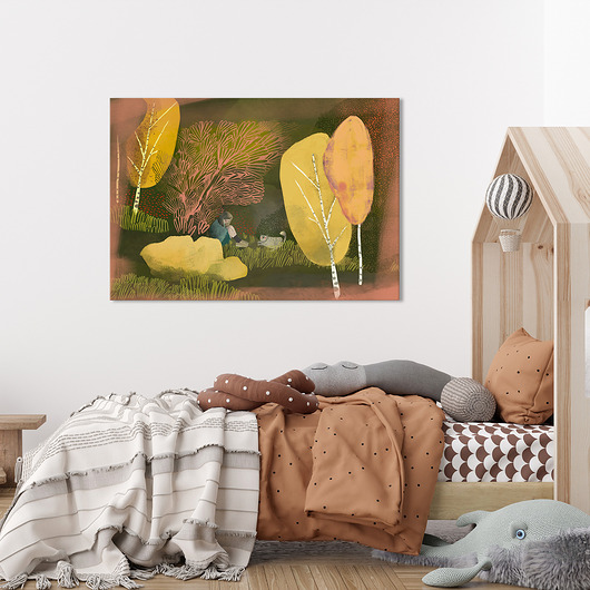 obrazy i plakaty do pokoju dziecięcego Obraz na płótnie Między drzewami 70x50cm