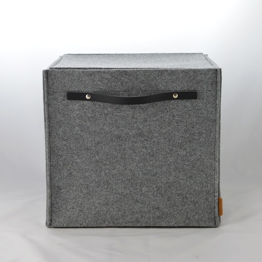 skrzynki, kufry i pudła Pudełko wysokie ze skórzaną rączka i klapką - KALLAX