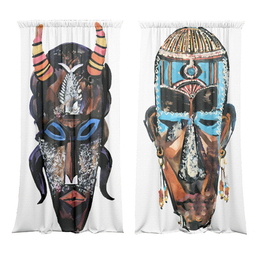 Zasłony artystyczne welurowe 2 szt Mask SOWE