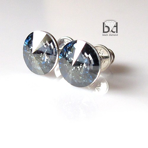 Sztyfty kryształ Swarovski  - 8 mm Black Diamond