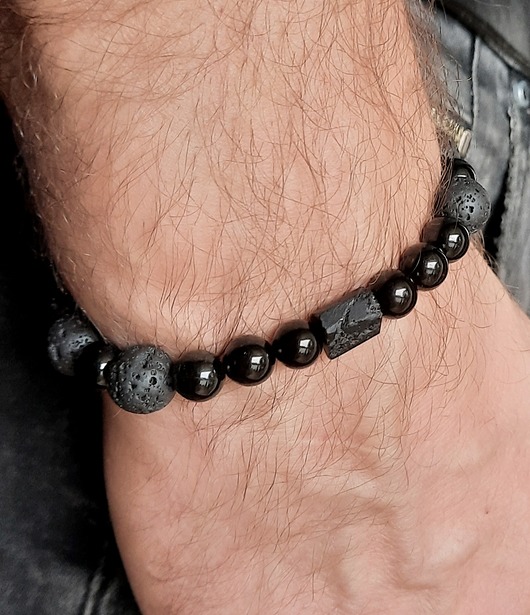 biżuteria męska Bransoleta Męska Czarna III  Amulet