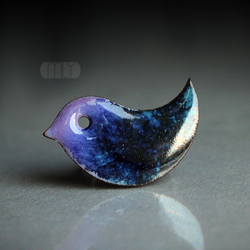 broszki Ptaszek Bławatkowy