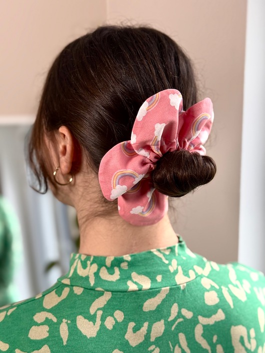gumki do włosów Flower Scrunchie Tęcze