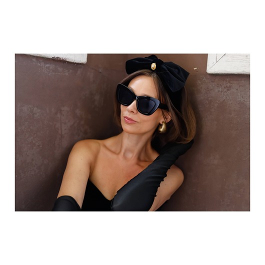 opaski do włosów Czarna opaska z kokardą